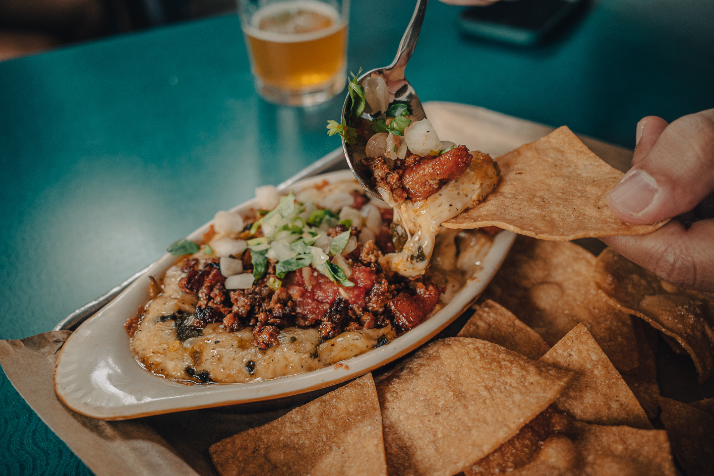 Queso Fundido at Bull Street Taco located in the Starland District Savannah, Ga